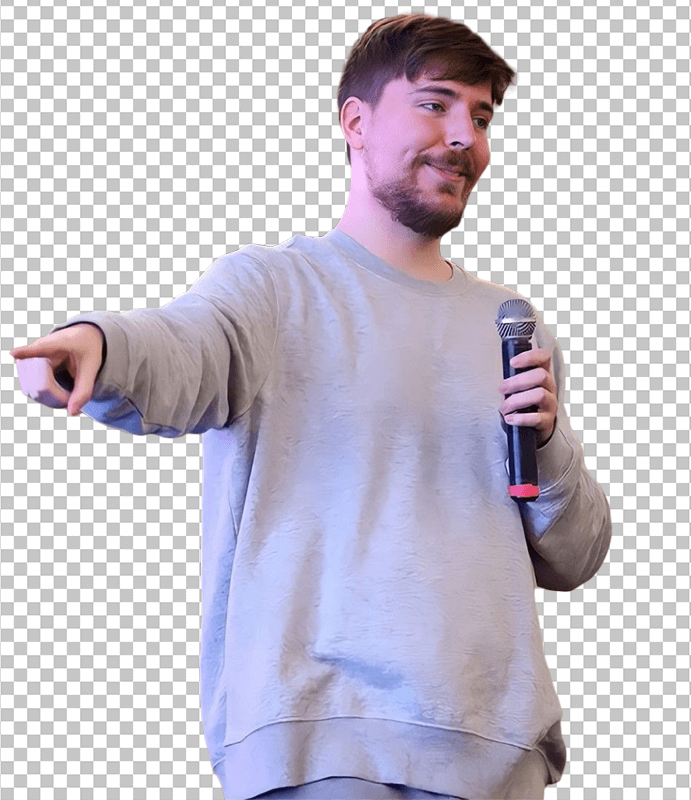 MrBeast pointing png image